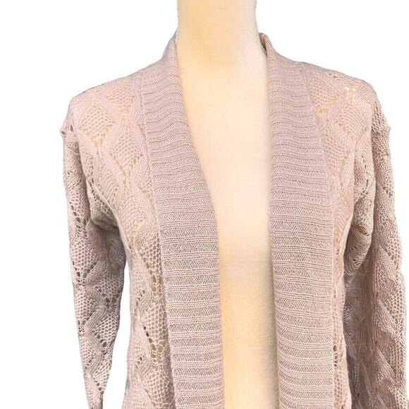 rue 21 Women's Cardigan Sweater XS Beige Open Front Two Pockets 100% Acrylic - Picture 4 of 13